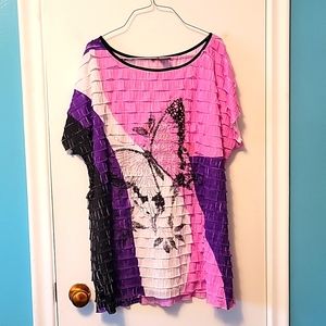 Frilly multi colored top